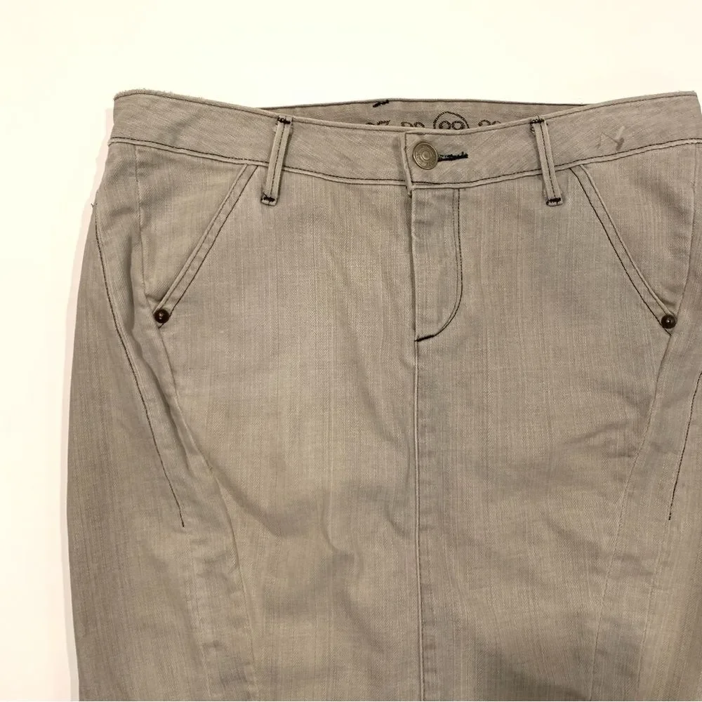 Earnest Sewn Light Gray Lizzie Slim Denim Pencil Skirt Size 29